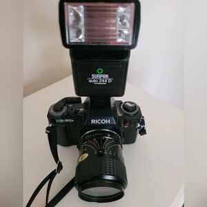 Ricoh XR-P Multi Program W/ Pentax -m 50 MM Lens, Sunpak Auto Flash.